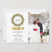 冬またはクリスマスの写真の日付を保存 セーブザデート (正面)