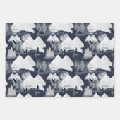 冬またはクリスマスの雪の木の鹿エレガント ラッピングペーパーシート (正面2)