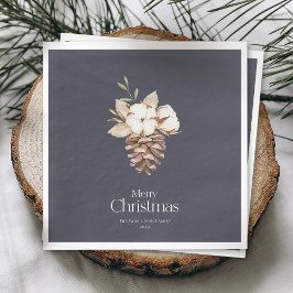 冬をエレガントテーマにした装飾用ナプキン スタンダードランチョンナプキン