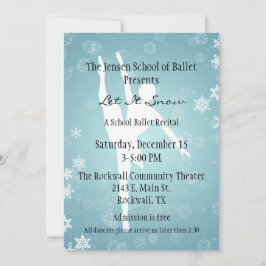 冬をテーマにしたバレエダンスリサイタル招待状 招待状