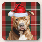 冬をテーマにしたボーンピットブルドッグレッドホリデープレイド コースター (正面)