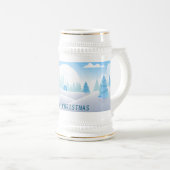 冬をテーマにしたメリークリスマススタイン ビールジョッキ (正面右)