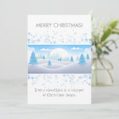 冬をテーマにしたメリークリスマスフラットホリデーカード シーズンカード (スタンド正面)