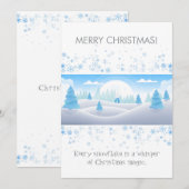 冬をテーマにしたメリークリスマスフラットホリデーカード シーズンカード (正面/裏面)