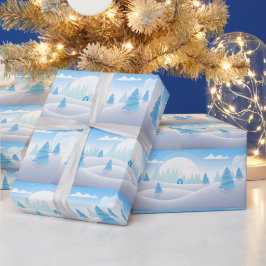 冬をテーマにしたメリークリスマス ラッピングペーパー