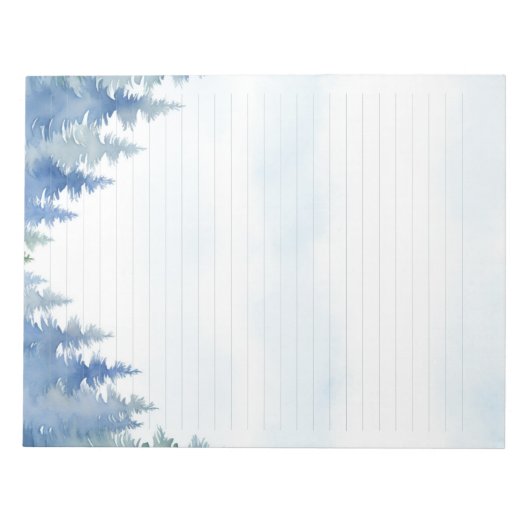 冬をテーマにした松の木がメモ帳に並んでいた ノートパッド (正面)