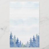 冬をテーマにした松の木が並んだ 便箋 (正面)