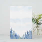 冬をテーマにした松の木は平原 便箋 (スタンド正面)