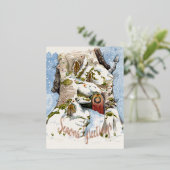 冬をテーマにした水の色。 箔シーズンポストカード (立ち正面)