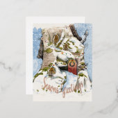 冬をテーマにした水の色。 箔シーズンポストカード (正面/裏面)