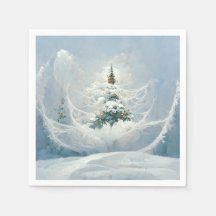 冬をテーマにした紙ナプキンのパーティー。