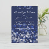 冬をテーマにした結婚式招待状ブルー《写真》ぼけ味 招待状 (スタンド正面)