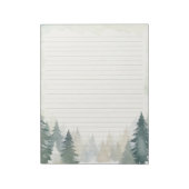 冬をテーマにした緑の松の木がメモ帳に並ぶ ノートパッド (回転)