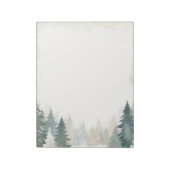 冬をテーマにした緑の松の木の素朴なメモ帳 ノートパッド (回転)