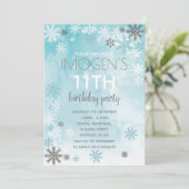 冬をテーマにした誕生日パーティーの招待状 招待状 (スタンド正面)