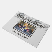 冬をテーマにした雪の結晶ウェルカムホーム ドアマット (アングル)