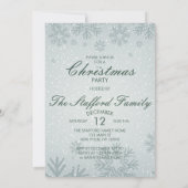 冬をテーマエレガントにした雪のクリスマスツリークリスマス 招待状 (裏面)