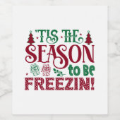 冬を凍らせるシーズンおもしろい雪だるま ワインラベル (シングルラベル)