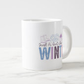 冬を愛する少女かわいい季節のデザイン ジャンボコーヒーマグカップ (正面右)