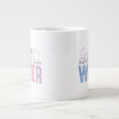 冬を愛する少女かわいい季節のデザイン ジャンボコーヒーマグカップ (正面)