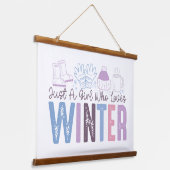 冬を愛する少女かわいい季節のデザイン 吊り下げ型タペストリー (傾斜あり)