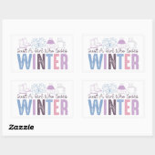 冬を愛する少女かわいい季節のデザイン 長方形シール (シート)