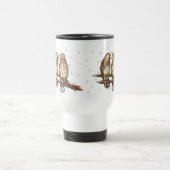 冬を見守るアカオタカ雪の鳥 トラベルマグ (中央)