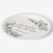 冬アネモネフローラコットンパインベビーシャワー ペーパープレート (アングル)