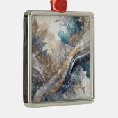 冬アルコールインクアートクリスマスオーナメント メタルオーナメント (右)