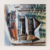 冬アンティーク車パズル ジグソーパズル (横)