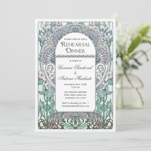 冬アールヌーボーリハーサルディナー招待状 招待状 (スタンド正面)