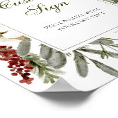 冬エバエレガントーグリーンカスタム文字標識 ポスター (角)