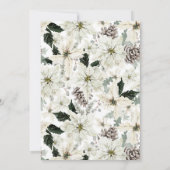 冬エバエレガントーグリーンフローラブライダルシャワー 招待状 (裏面)