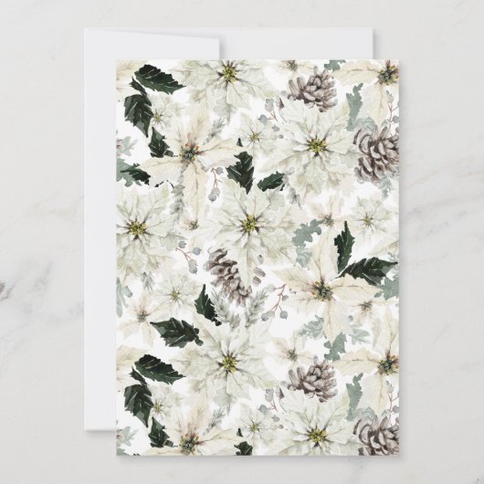 冬エバエレガントーグリーンフローラブライダルシャワー 招待状 (裏面)