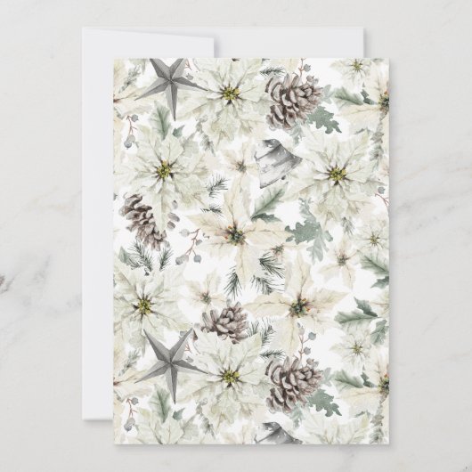 冬エバモダンーグリーンフローラブライダルシャワー 招待状 (裏面)