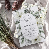 冬エバモダンーグリーンフローラブライダルシャワー 招待状