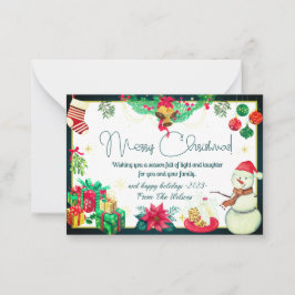 冬エレガントのクリスマスシンプルカード ノートカード