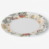 冬エレガントのフローラ結婚の ペーパープレート (アングル)