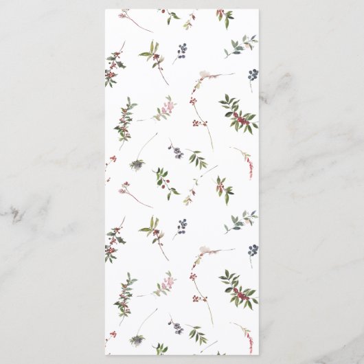 冬エレガントのワイルドフラワーベリ結婚ーのメニュー メニュー (裏面)