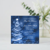 冬エレガントのワンダーランド結婚クリスマス 招待状 (スタンド正面)