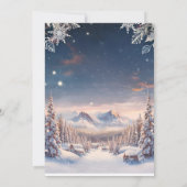 冬エレガントのワンダーランド雪の結婚結晶 招待状 (裏面)