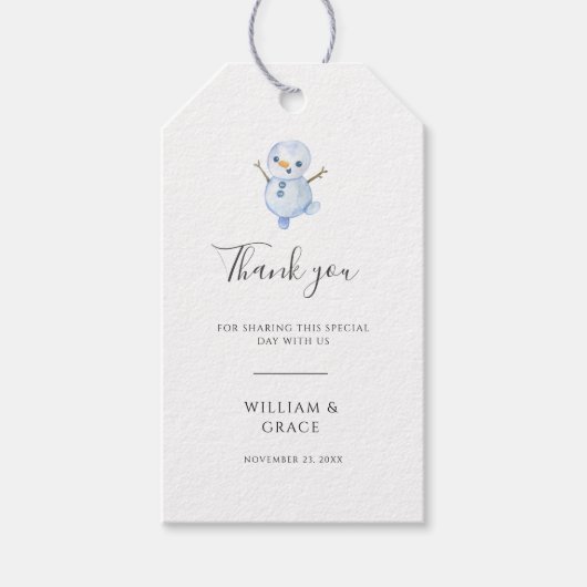 冬エレガントのワンダーランド雪結婚片 ギフトタグ (正面)