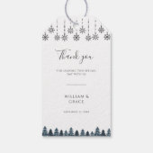 冬エレガントのワンダーランド雪結婚片 ギフトタグ (裏面)