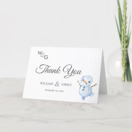 冬エレガントのワンダーランド雪結婚片 サンキューカード