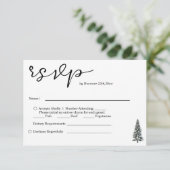 冬エレガントのワンダーランド雪結婚片 出欠カード (スタンド正面)