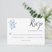 冬エレガントのワンダーランド雪結婚片 出欠カード (スタンド正面)