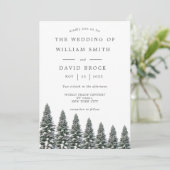 冬エレガントのワンダーランド雪結婚片 招待状 (スタンド正面)
