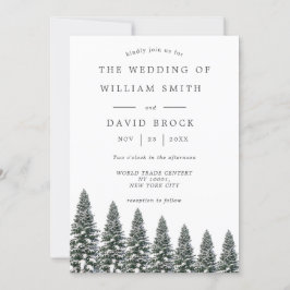 冬エレガントのワンダーランド雪結婚片 招待状