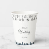 冬エレガントのワンダーランド雪結婚片 紙コップ (裏面)