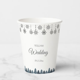 冬エレガントのワンダーランド雪結婚片 紙コップ